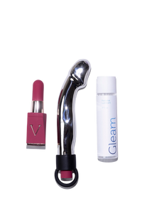 Solstice Alto Capo Metal Vibrator Dildo and Lipstick Clitoral Stimulator