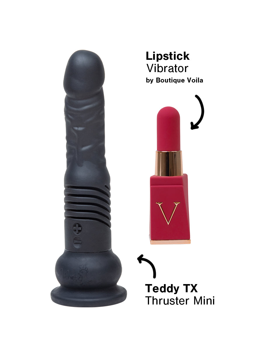 Mini Teddy Thruster and Lipstick Vibrator for Women The Thruster Mini Teddy Thruster and Lipstick Vibrator for Women The Thruster