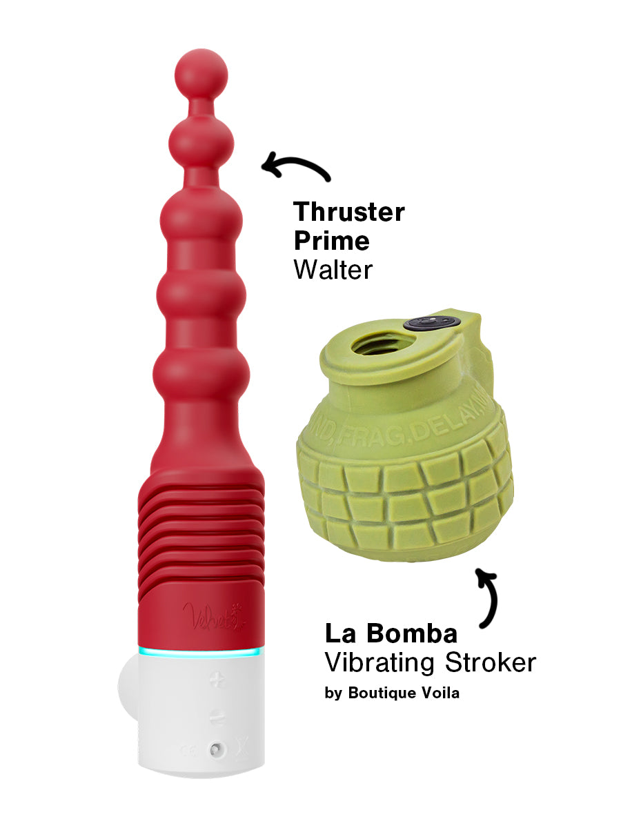 Male Grenade Vibrator with Grip and Anal Thrusting Dildo for Men The Thruster Male Grenade Vibrator with Grip and Anal Thrusting Dildo for Men The Thruster