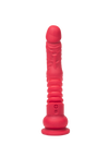 Thrusting dildo, Red silicone sex machine